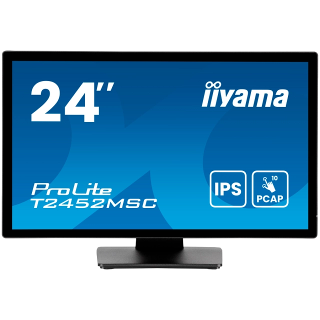 24" IPS Bonded PCAP, 10P Touch with AG and Anti-Finger print coating, 1920x1080, Flat Bezel Free Glass Front, HDMI, DisplayPort, 345cd/m2 (with touch), USB Hub 2x 3.2, Speakers