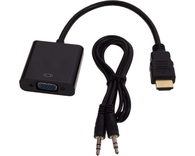 Adapter HDMI M - VGA F + 3.5mm M/F Linkom