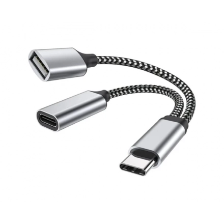 Adapter Tip C (M) na Tip C (F)+USB 3.0 crni