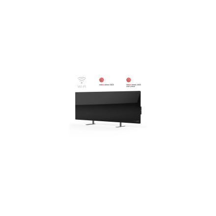 AENO Premium Eco Smart Heater, 700W, Tempered glass, Infrared+convection heating type, Plug type: Europe (E/F type), BLACK