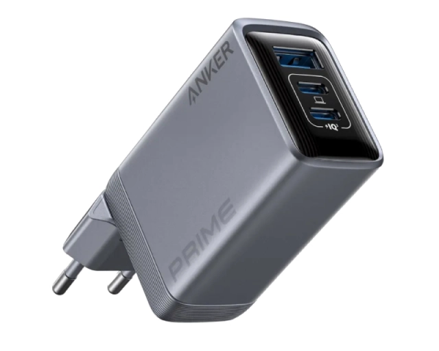 ANKER Prime 100W GaN zidni brzi punjač, 3-porta (2x USB-C i 1x USB-A) srebrni 