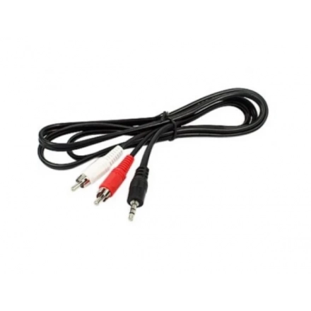 Audio adapter E-green 3.5mm stereo (m) - 2xrca (m) 5m crni