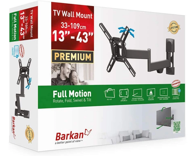 BARKAN 2400.B LCD TV zglobni zidni nosač do 43 inča 
