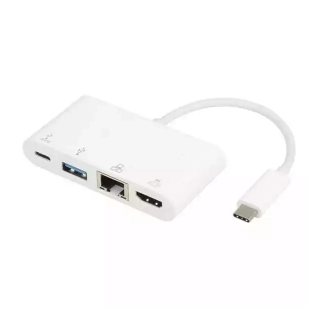 E-Green Adapter USB 3.1 Tip C(M) - HDMI+USB 3.0+Tip C+RJ45(F)