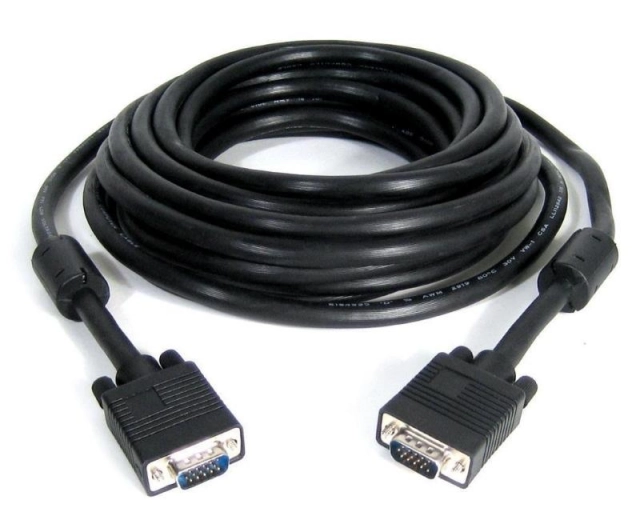 E-GREEN Kabl VGA D-sub M/M 10m HQ feritno jezgro crni 