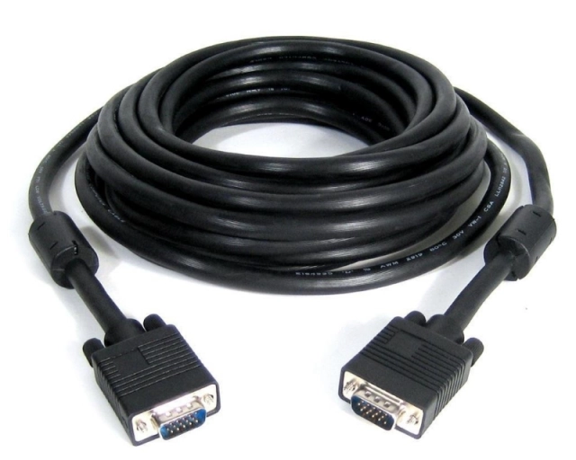 E-GREEN Kabl VGA D-sub M/M 15m HQ feritno jezgro crni 