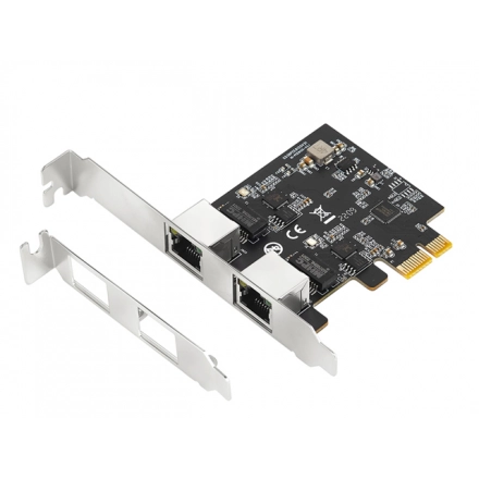 E-GREEN PCI-Express kontroler 2-port 2.5 Gigabit Ethernet (Realtek 8125B) 