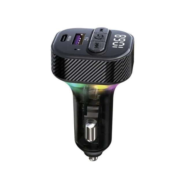 FM Transmiter i punjač Kettz Yare Bluetooth/QC3.1/Type-C PD30W/LED