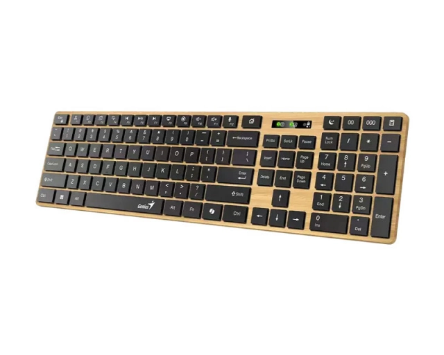 GENIUS SlimStar 7250BT, AI, Pine Wood US wireless tastatura 