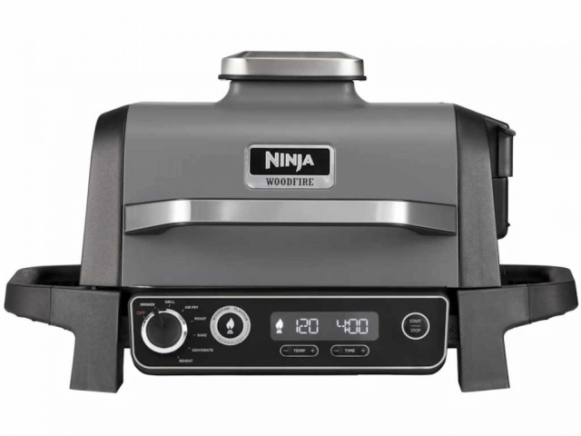 Gril NINJA OG701EU Woodfire Electric Outdoor BBQ Grill & Smoker/2400W/crna
