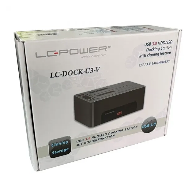 HDD D. Station dual bay LC-DOCK-U3-V 2xSSD/HDD Black, USB 3.2