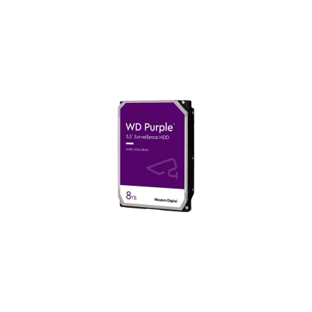 HDD Video Surveillance WD Purple 8TB CMR, 3.5'', 256MB, 5640 RPM, SATA, TBW: 180
