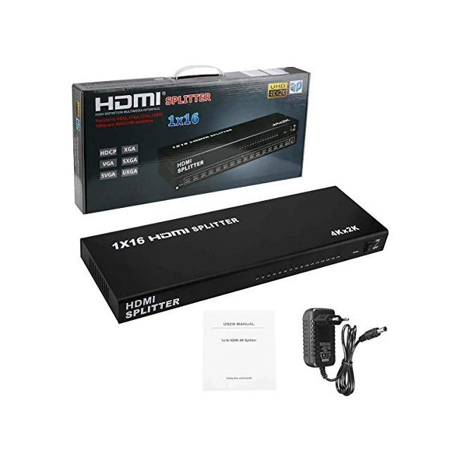 HDMI spliter 1x16 12V/3A ver.1.4 KT-HSP-1.16