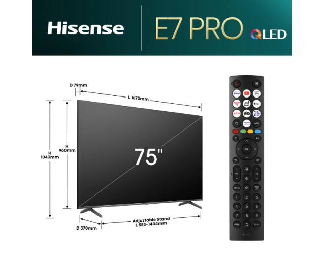 HISENSE 75 inča 75E7NQ PRO QLED 4K UHD Smart TV 