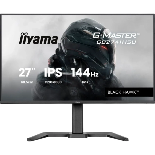 IIyama GB2741HSU-B1 27 inch IPS Gaming G-Master Black Hawk FreeSync 1920x1080 144Hz 300cd/m2 HDMI DisplayPort 1ms MPRT Adaptive Sync Speakers USB 2x 2.0 Black Tuner 15cm Height Adj Stand