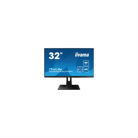IIYAMA Prolite XUB3293UHSN-B5 Business Monitor - 80 cm (31.5''), 4K UHD (3840x2160), IPS LED, 60Hz, 4ms, 350 cd/m², matte / black