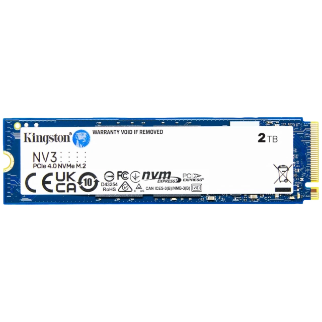 Kingston 2TB NV3 SSD M.2 2280 PCIe 4.0 NVMe, Read: 6,000/ Write: 5,000MB/s