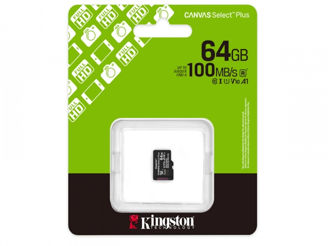 KINGSTON Memorijska kartica U1 V10 SDXC 64GB Canvas Select Plus G3 100R A1 SDCS3/64GBSP 