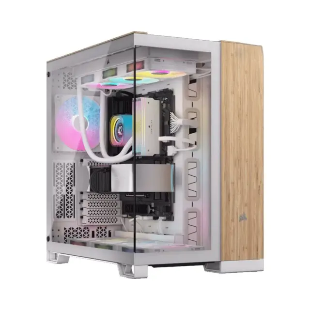 Kucište CORSAIR 6500X Mid-Tower/dve komore/kaljeno staklo/bez napajanja/bela/bambus drvo