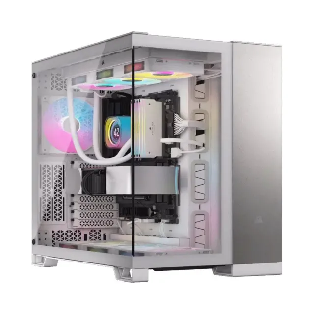 Kucište CORSAIR 6500X Mid-Tower/dve komore/kaljeno staklo/bez napajanja/bela/saten sivo aluminijum