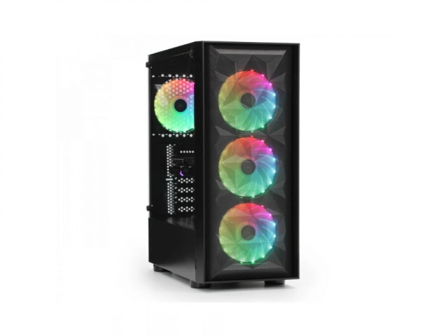 Kucište IG-MAX  N1907 OCTAGON 4F Mid Tower/ATX/Micro ATX/Mini ITX/RGB/bez napajanja/crna