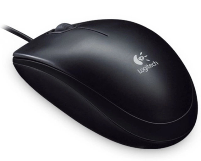 LOGITECH B100 Corded Mouse - BLACK - USB - B2B