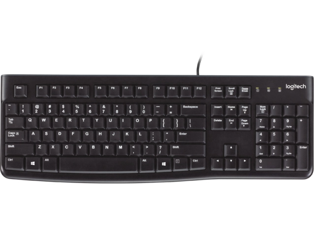 LOGITECH K120 Corded Keyboard - BLACK - USB - HRV-SLV-SRB -B2B