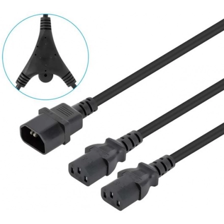 Manhattan Power Cable Y-Splitter 2 x C13 to C14, 1.8 m