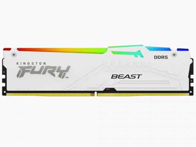 Memorija DDR5 16GB 5600MHz Kingston FURY Beast White RGB KF556C40BWA-16