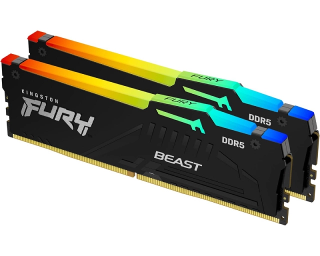 Memorija DDR5 32GB (2x16GB) 6000MHz Kingston Fury Beast RGB KF560C36BBE2AK2-32