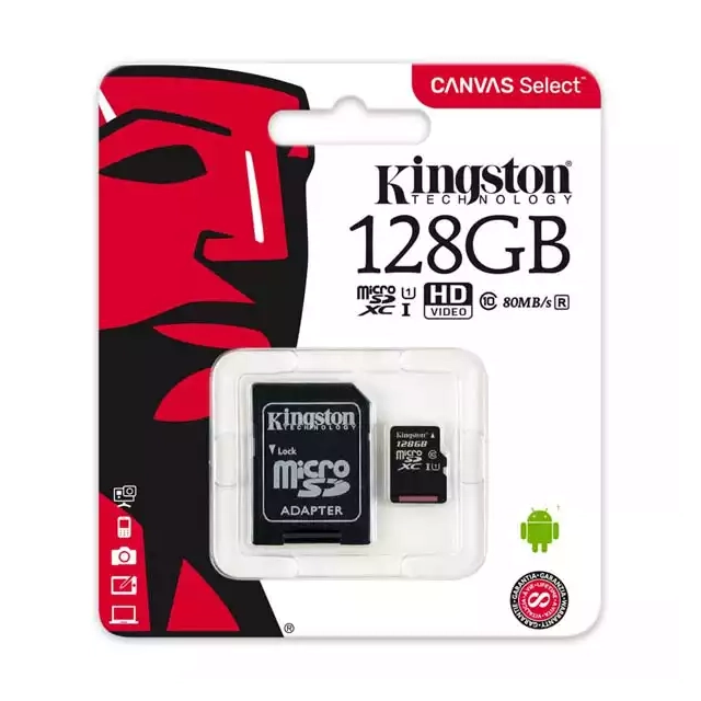 Memorije kartice KINGSTON SDCS2/128GB/microSDXC/128GB/Class10 U1/100MB/s-10MB/s+adapter