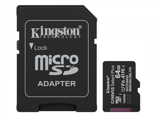 Memorije kartice KINGSTON SDCS3/64GB/microSDXC/64GB/Class10 U1/80MB/s-10MB/s+adapter