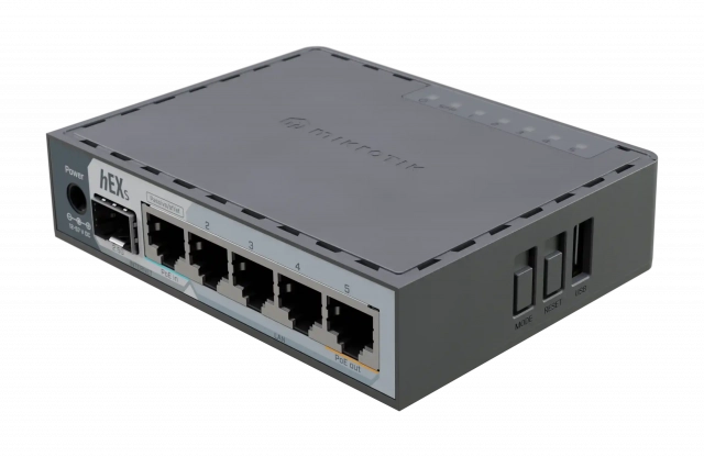 MikroTik E60iUGS hEX S ruter sa 5 x GB LAN/1 x WAN/2.5GbE SFP + USB3.0