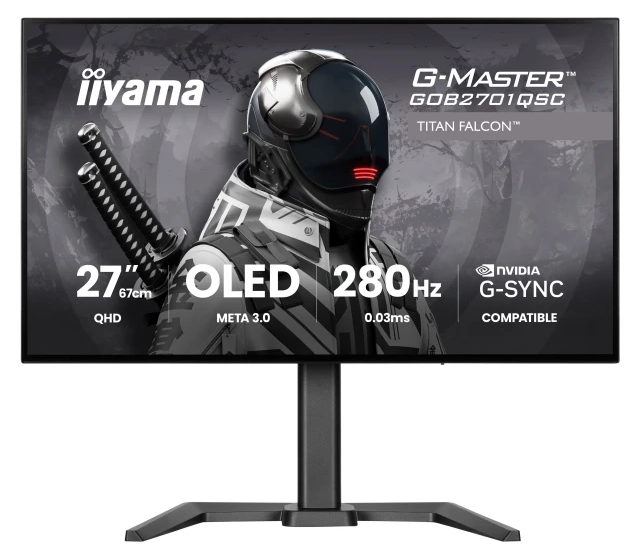 Monitor 27" Iiyama GOB2701QSC-B1 IPS OLED 2560x1440/280Hz/0.03ms/HDMI/DP/pivot