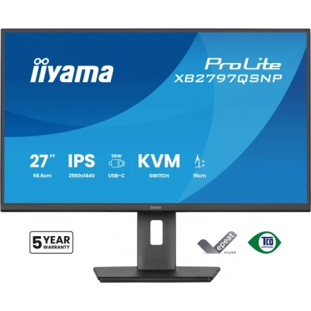 Monitor 27" Iiyama XB2797QSNP-B1 IPS 2560x1440/75Hz/1ms/HDMI/DP/USB/RJ45/pivot