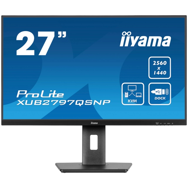 Monitor 27" Iiyama XUB2797QSNP-B1 IPS 2560x1440/100Hz/1ms/HDMI/DP/USB/RJ45/zvučn