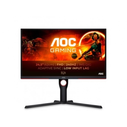 Monitor AOC 25G3ZM/BK 24.5"/VA/1920x1080/240Hz/1ms GtG/HDMIx2,DP/Freesync/Pivot,visina/crna