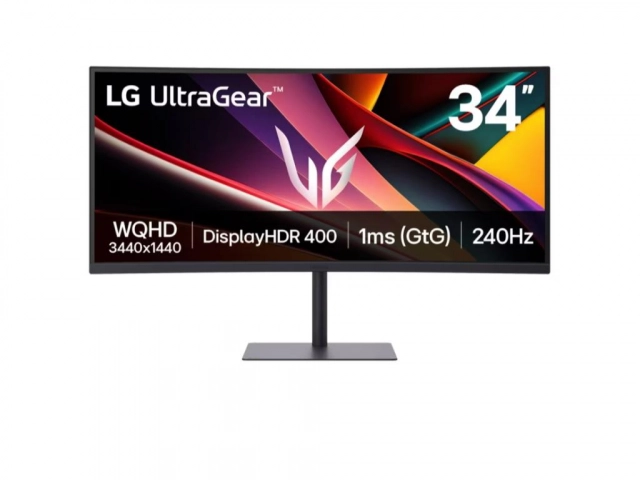 Monitor LG 34G630A-B 34"/VA,zakrivljeni,21:9/3440x1440/240Hz/1msGtG/HDMIx2,DP,USB C/Freesync/visina