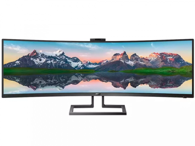 Monitor PHILIPS 499P9H/00 49"/VA,zakrivljen,32:9/5120x1440/70Hz/5ms GtG/HDMIx2,DP,USB,RJ45/kamera