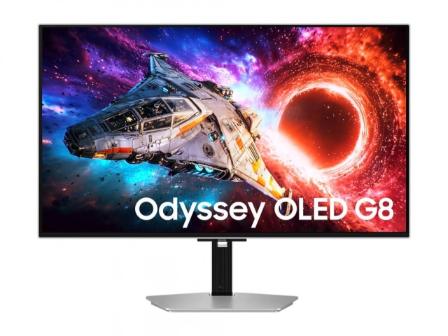 Monitor SAMSUNG LS32HG800SUXEN 32"/OLED/3840x2160/240Hz/0.03ms/HDMIx2,DP,USB-C/G-sync/pivot/srebrna