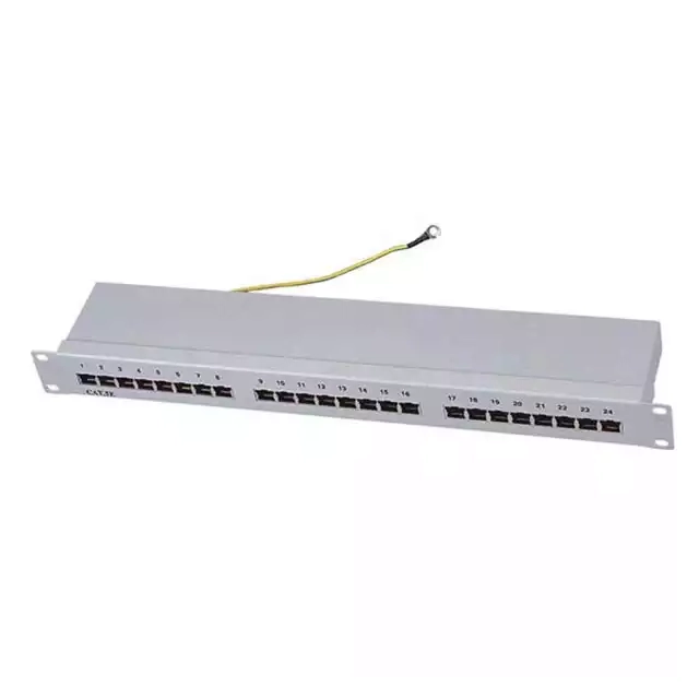 Patch panel 19/1U sa 24 RJ-45 STP kat. 6 Fully Shielded, Krone LSA, držač kablova sa zadnje