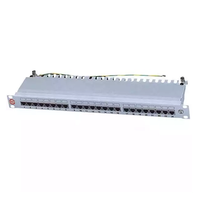 Patch panel 19/1U sa 24 RJ-45 STP kat. 6A Fully Shielded, Krone LSA, držač kablova sa zadnje