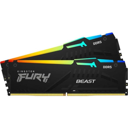 RAM DDR5 Kingston 64GB (2x32GB) 6400Mt/s FURY Beast RGB EXPO KF564C32BBEAK2-64