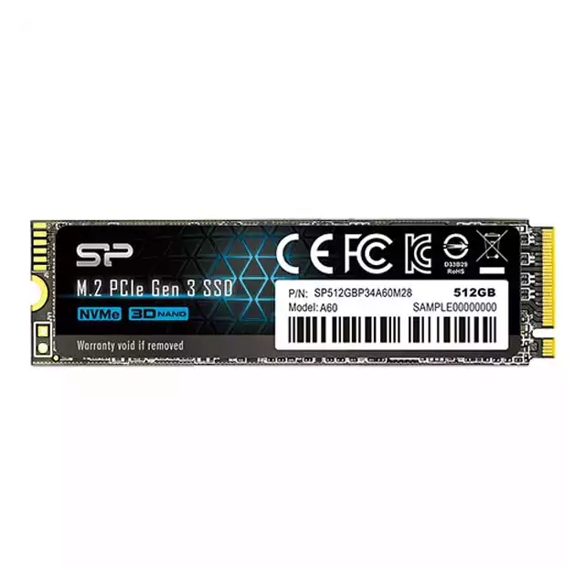 SSD M.2 NVME 512GB SiliconPower SP512GBP34A60M28 A55 2200MBs/1600MBs