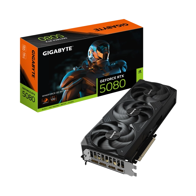 SVGA Gigabyte RTX 5080 WindForce3 OC 16GB, GV-N5080WF3OC-16GD
