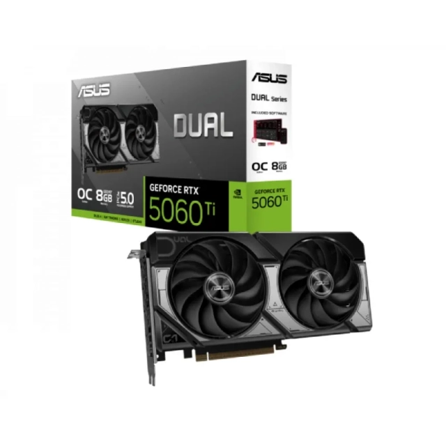SVGA PCIE ASUS DUAL-RTX5060TI-O8G 8GB GDDR7 OC Edition 128-bit crna