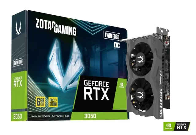 SVGA Zotac RTX 3050 Twin Edge OC  6GB GDDR6, ZT-A30510H-10L