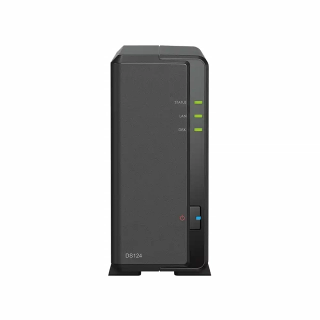 Synology DiskStation DS124 1-Bay NAS, CPU 4-core 1.7 GHz, 1 GB DDR4, 1 x 1Gbe LAN, 2 x USB 3.2
