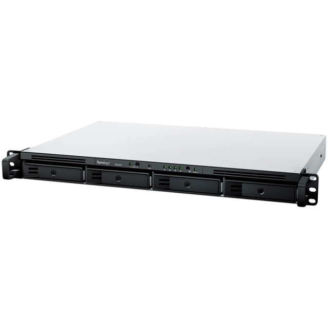 Synology NAS RS422+, rack, AMD Ryzen R1600, 2GB DDR4, 4-bay,  USB, LAN 2x1GbE, 1U, 1 x Gen3 x2 network upgrade slot, 3-year hardware warranty.