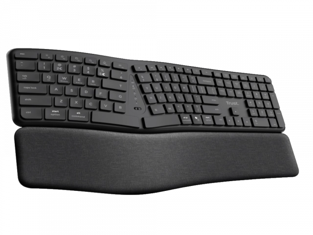 Tastatura TRUST KEYRA ERGO MULTI WRLS KEYBOARD US